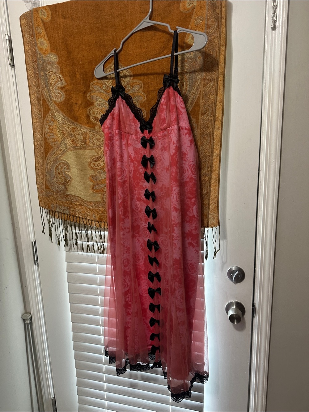 dELiA*s Pink Slip with Black Lace Trim